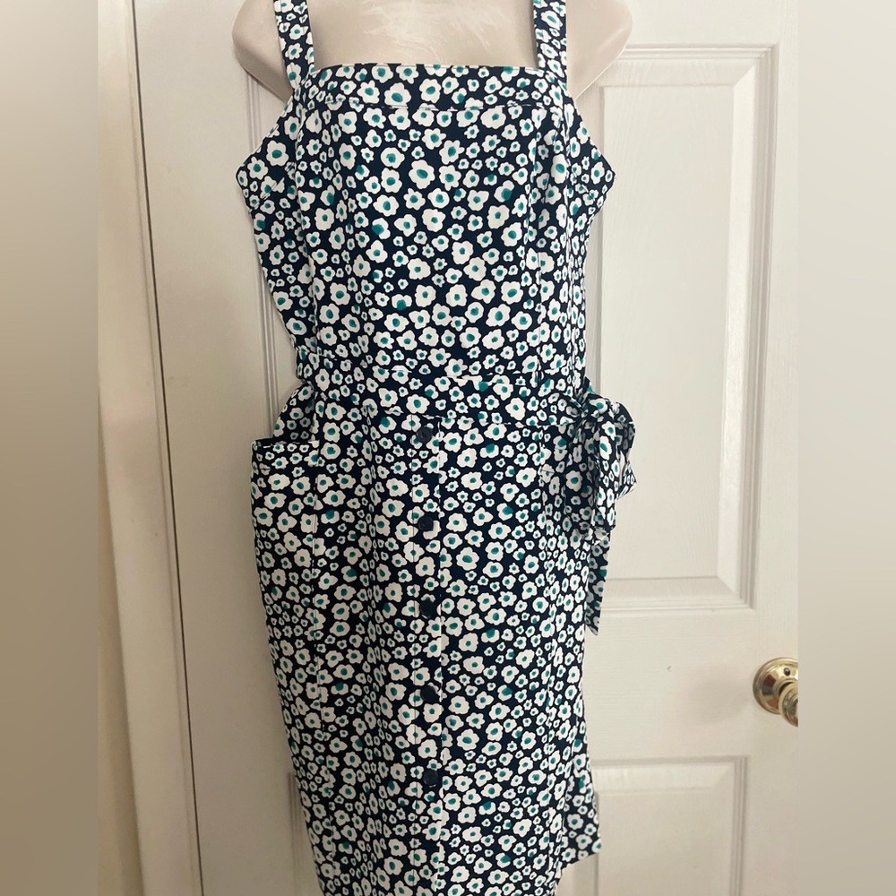 DKNY Navy and White Floral Dress